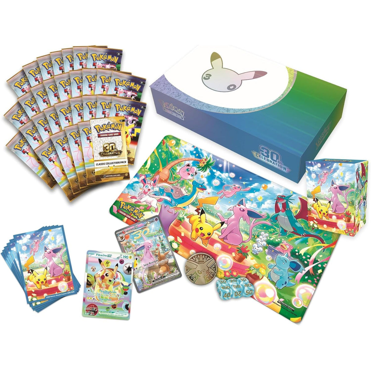 Ultra-Premium Collection Day (EN) – Inhalt mit Booster, Promos, Spielmatte, Hüllen, Deckbox und Münze (Day)